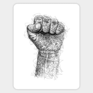 Hand fist drawing with scribble art Magnet